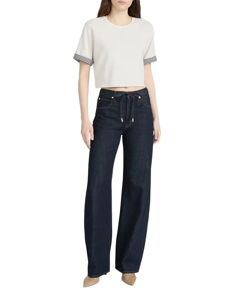 FRAME The Off-Duty Drawstring Bow Jeans