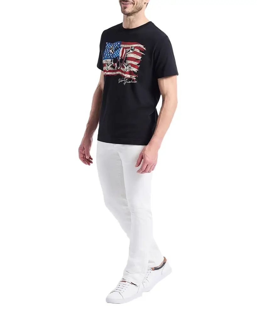 Robert Graham Men 's Skull Flag Graphic Cotton T-Shirt