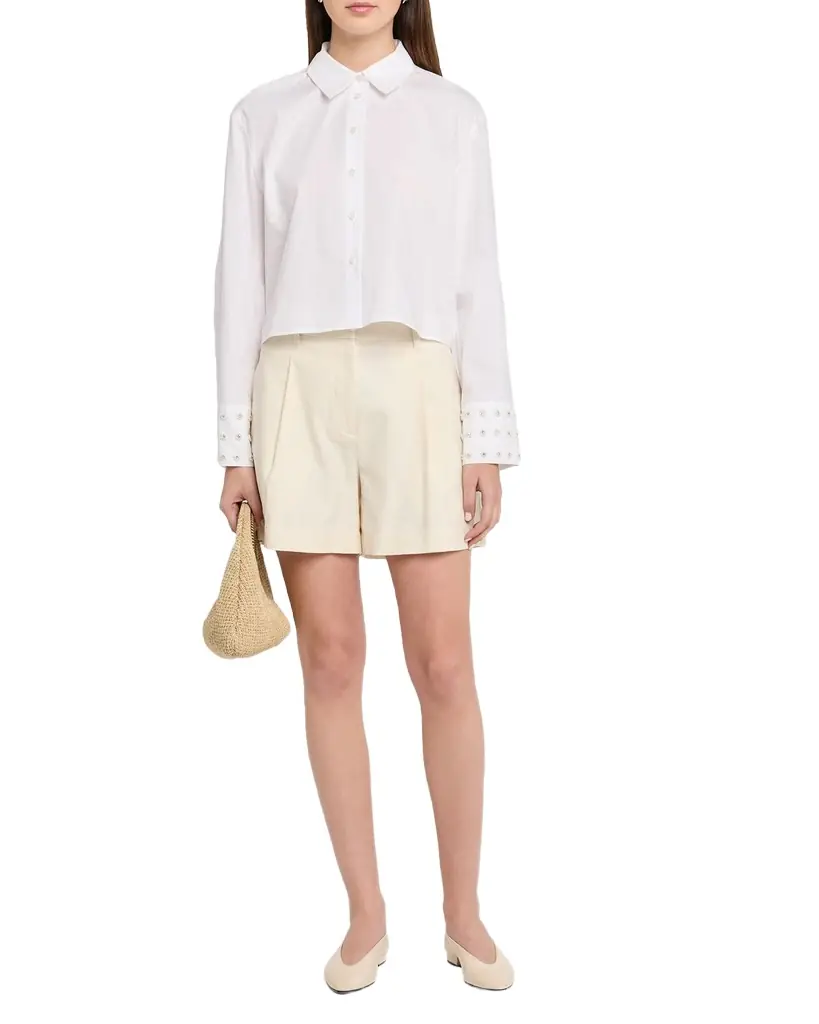Tanya Taylor Largaux Beaded Button-Front Top