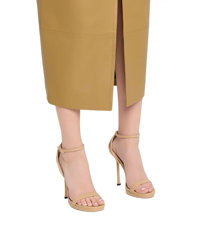 Jimmy Choo 120mm Moza Leather Platform Ankle-Strap Sandals