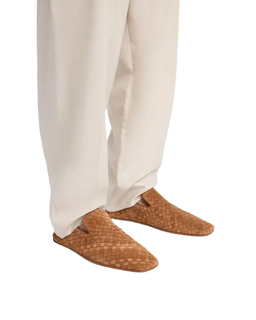 Bottega Veneta Men 's Palazzo Intrecciato Suede Loafers