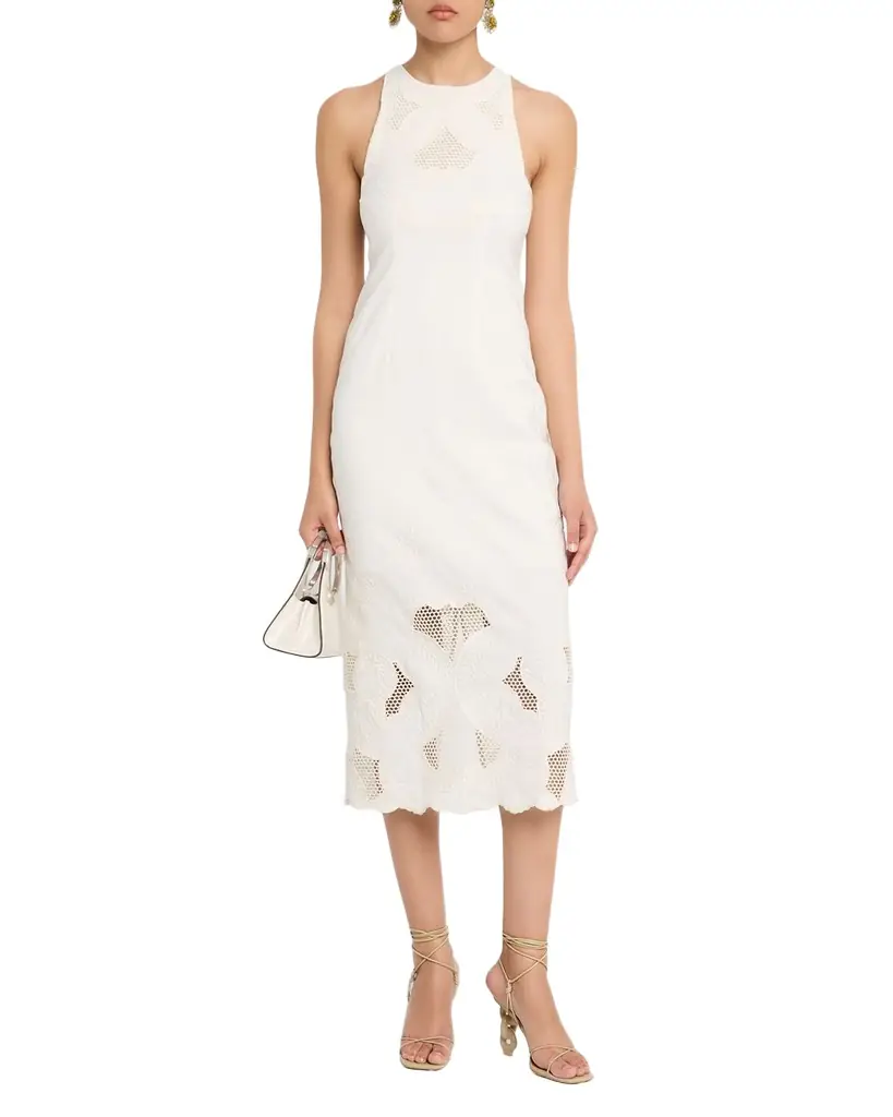 Veronica Beard Upten Embroidered Midi Dress