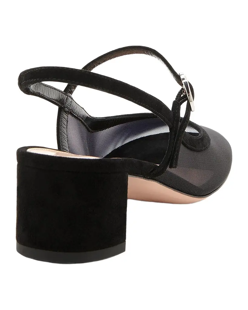 Gianvito Rossi 45MM Suede & Mesh Pumps
