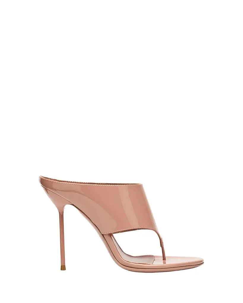 Paris Texas Lidia Patent Leather Stiletto Thong Mule Sandals