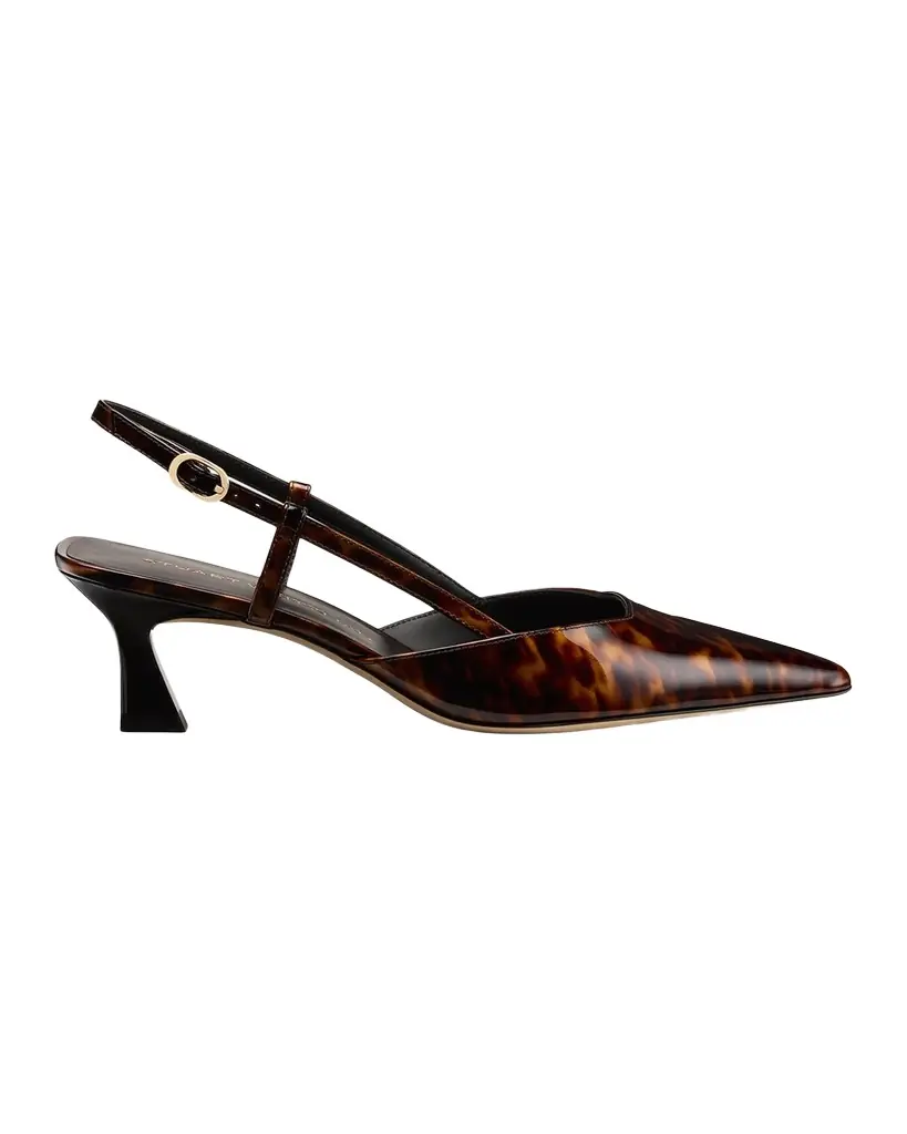 Stuart Weitzman 50mm Vinnie Tortoiseshell Slingback Pumps