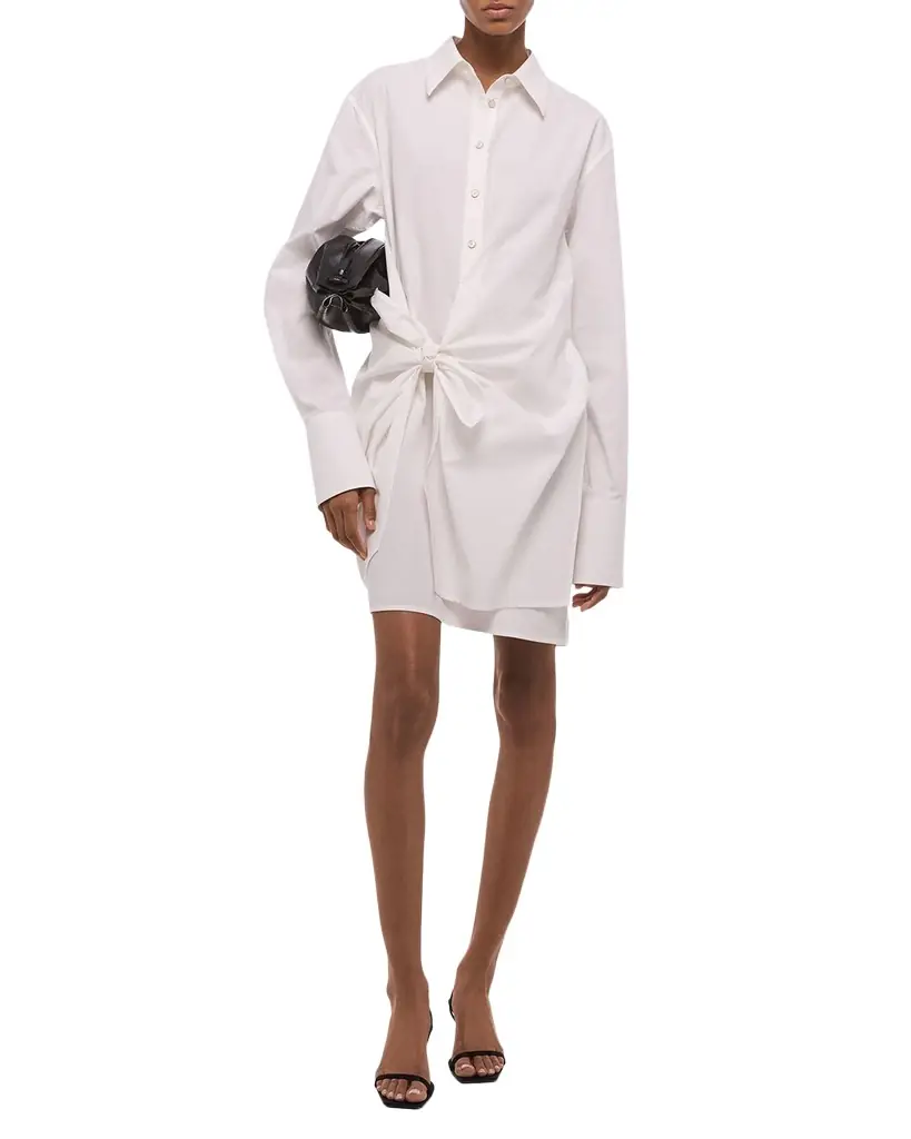 Helmut Lang Knotted Cotton Shirtdress