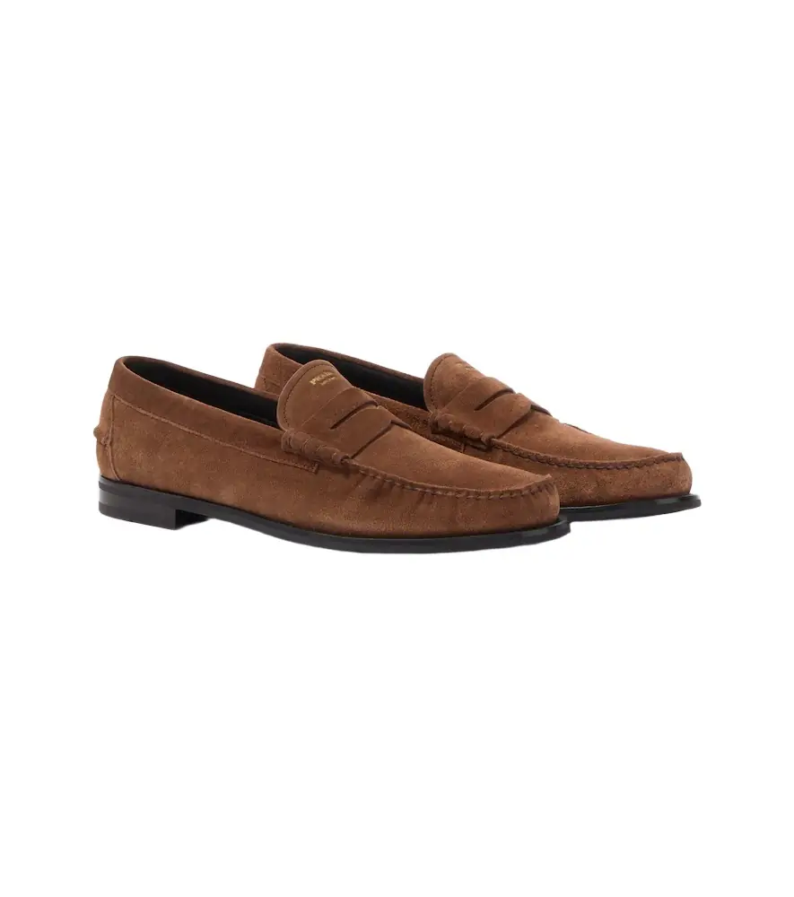 Prada Suede penny loafers