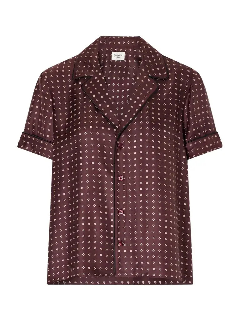 Saint Laurent Printed Silk-twill Shirt