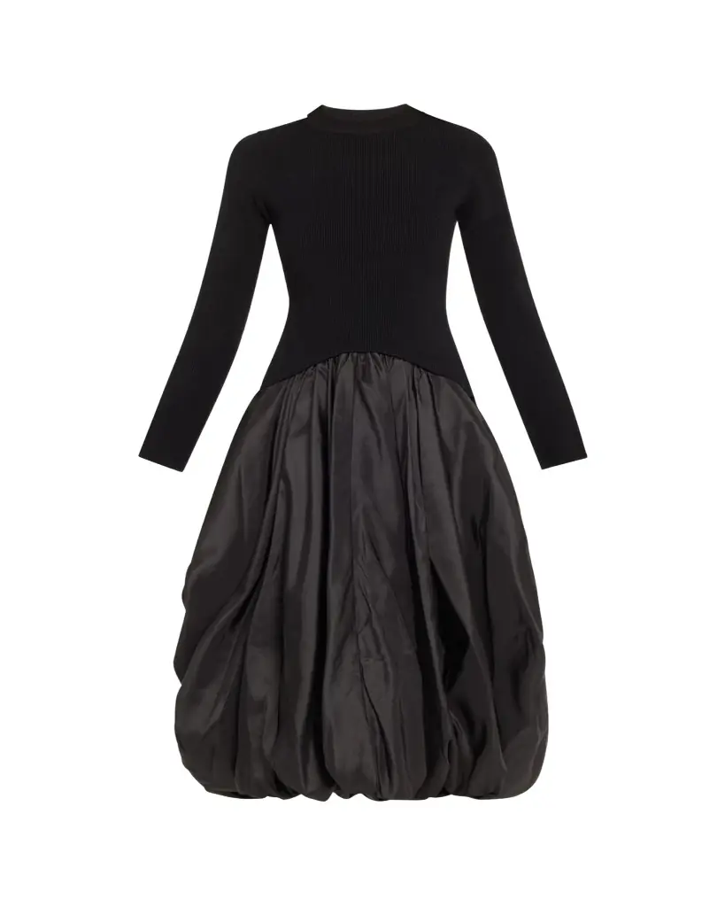 SIMKHAI Kenlie Long-Sleeve Bubble Midi Dress