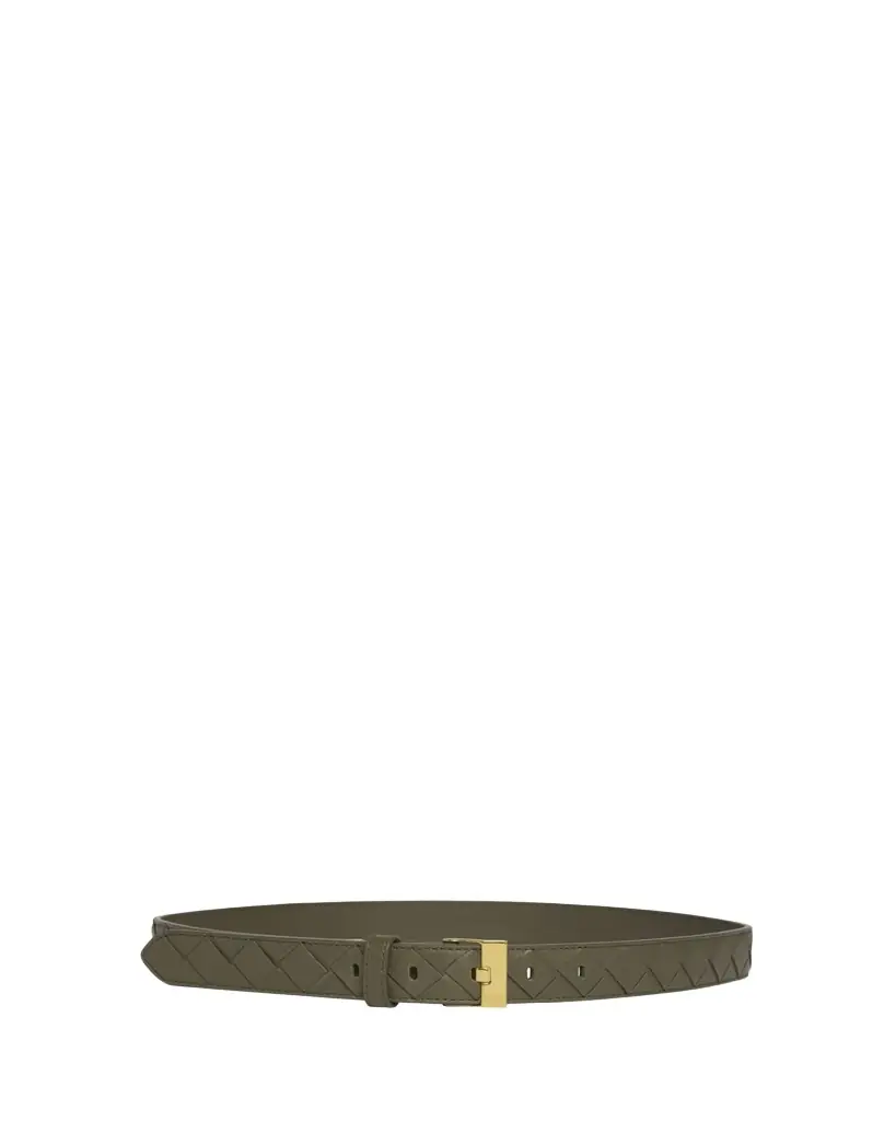 Bottega Veneta Watch-Buckle Intrecciato Leather Belt