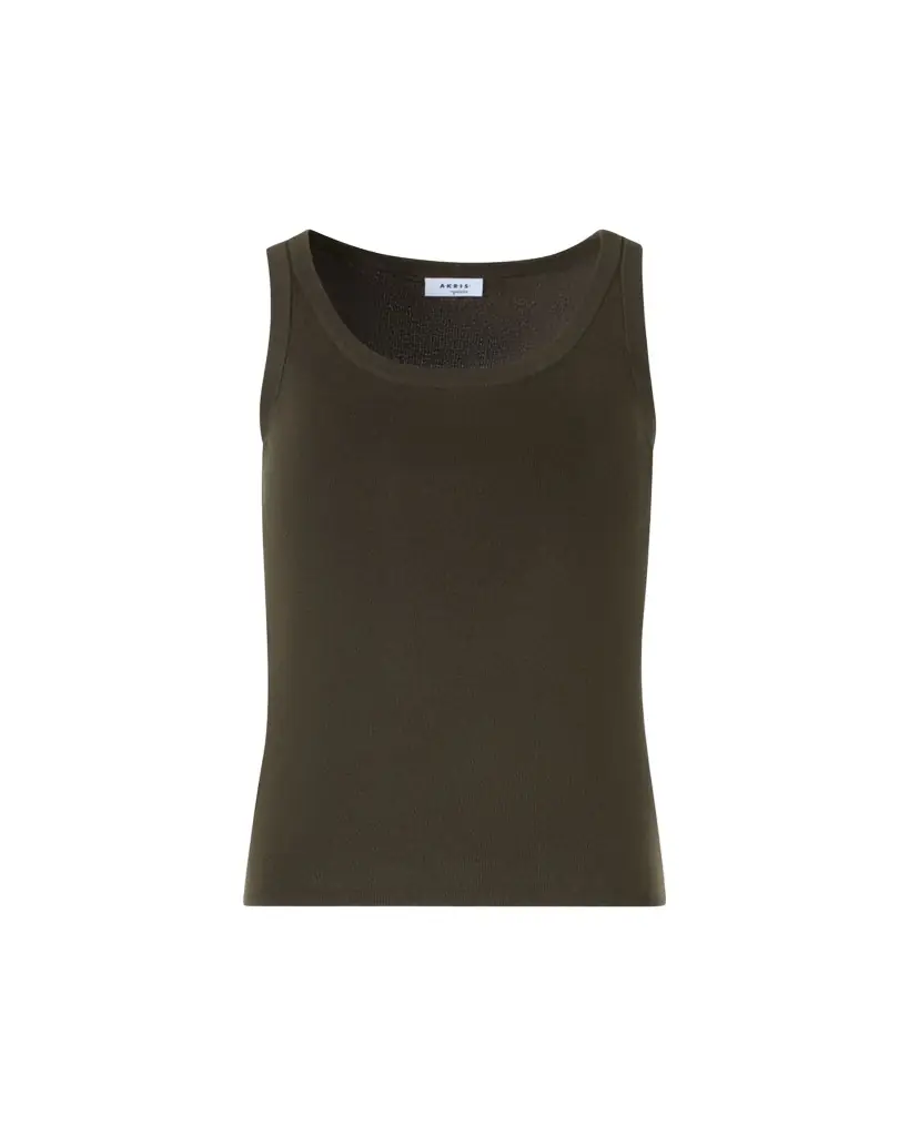 Akris punto Cotton Rib Scoop-Neck Tank Top