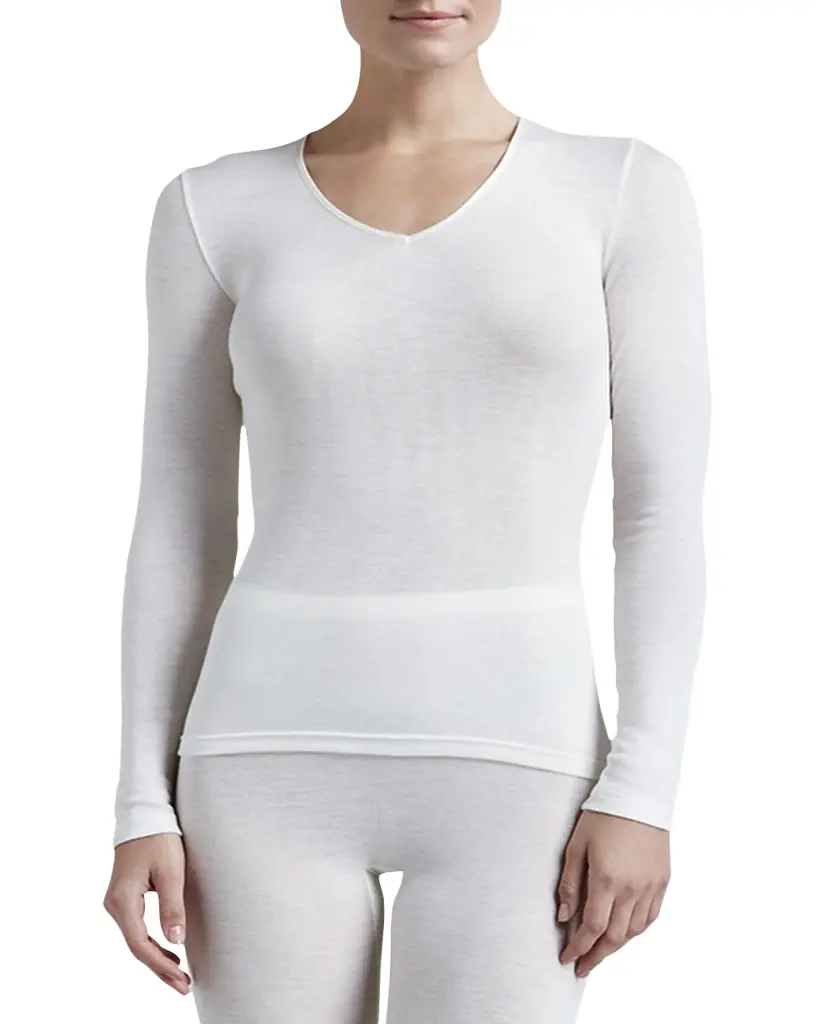 Hanro Wool & Silk Blend V-Neck Top