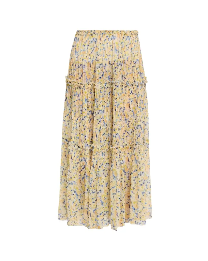 Ulla Johnson Virginie Floral Silk Chiffon Midi Skirt