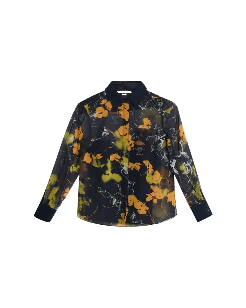 Jason Wu Collection Shadow Floral Crepe De Chine Button-Down Shirt