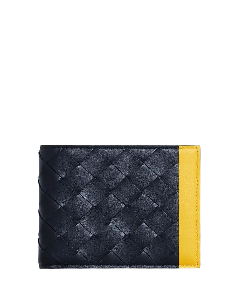 Bottega Veneta Men's Intrecciato Leather Colorblock Bifold Wallet