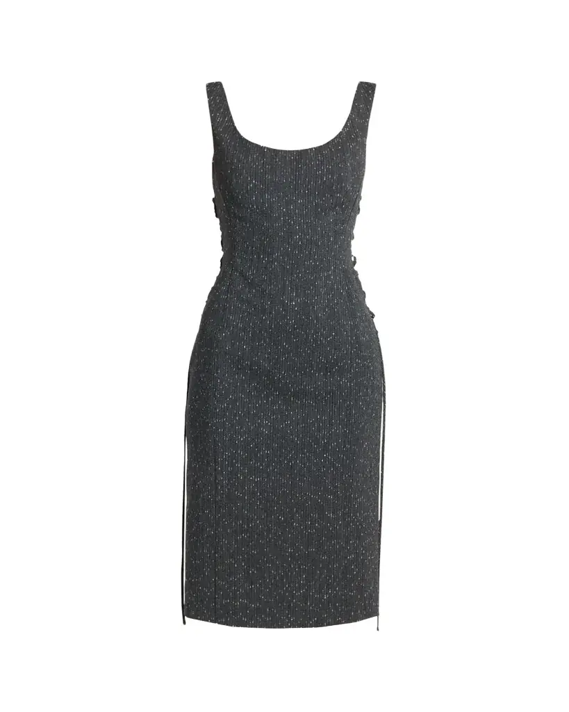 McQueen Sleeveless Laced Sheath Dress