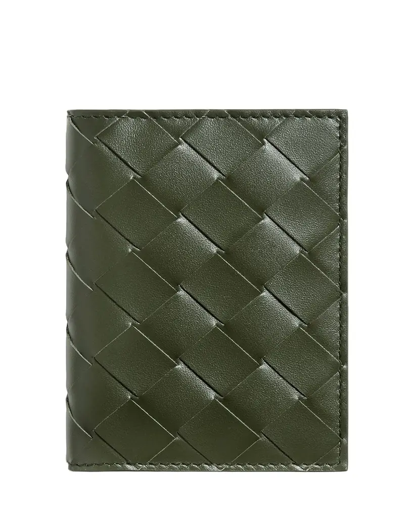 Bottega Veneta Men's Intrecciato Leather Flap Card Case