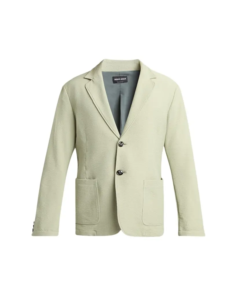 Giorgio Armani Men's Seersucker Patch-Pocket Blazer