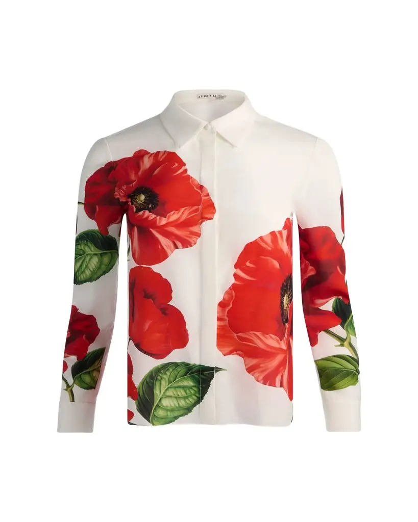 ALICE + OLIVIA Willa Placket Top
