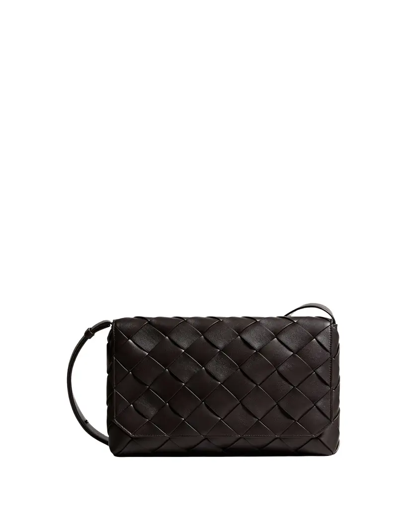 Bottega Veneta Men's Diago Large Intreccio Leather Messenger Bag
