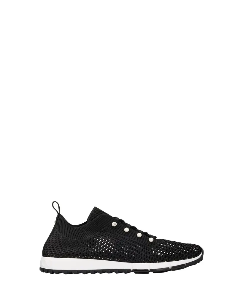 Jimmy Choo Veles Imitation Pearl-Embellished Knit Sneakers