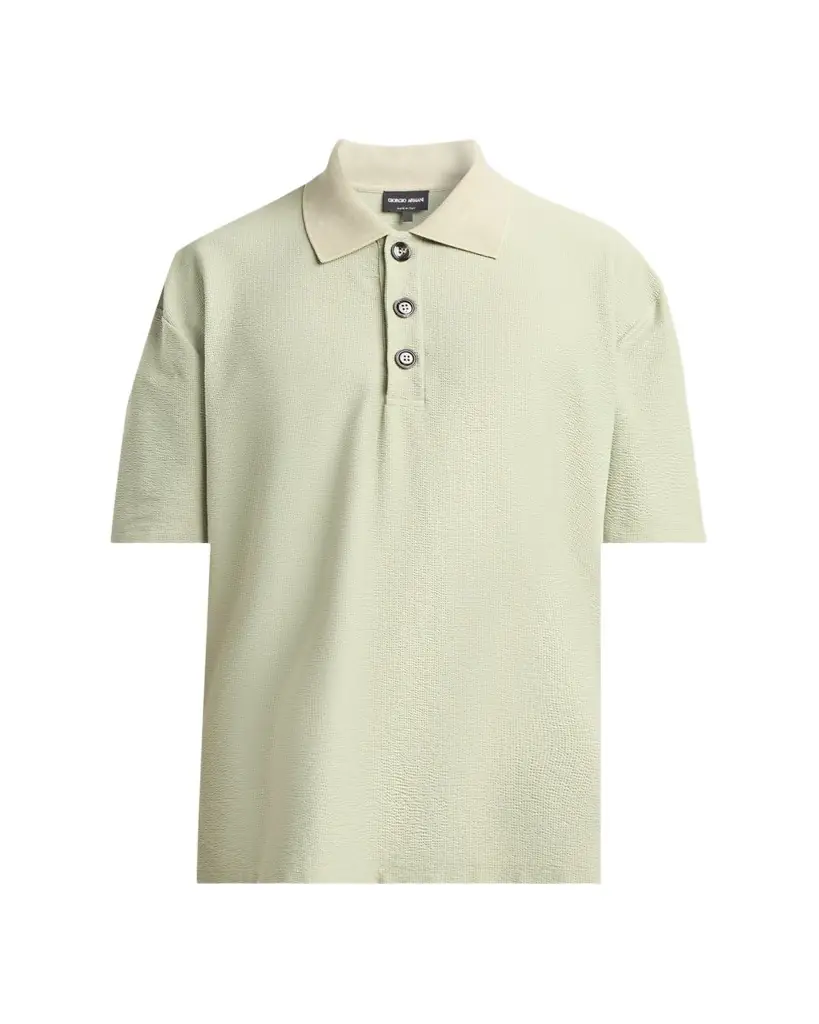 Giorgio Armani Men's Seersucker Relaxed-Fit Polo Shirt