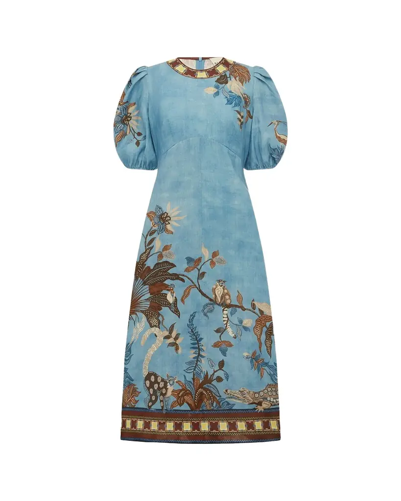 ALEMAIS Georgie Linen Midi Dress