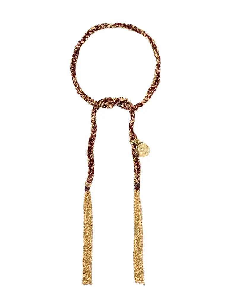 Carolina Bucci Lucky Passion + Swirl 18-karat Gold And Silk Bracelet