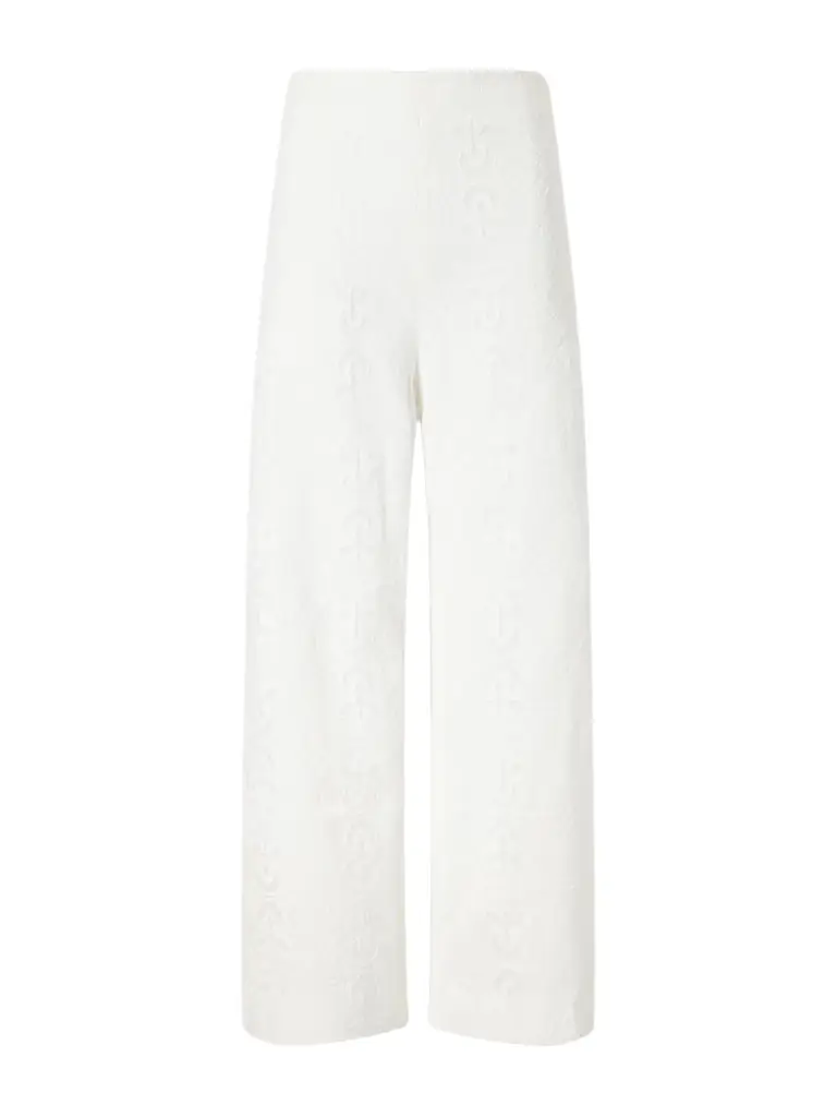 Tove Nynette Floral-embroidered Cotton-blend Wide-leg Pants
