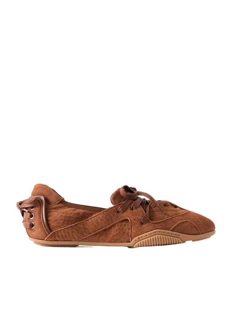 Acne Studios Bilaria Pigalle Leather-trimmed Suede Sneakers