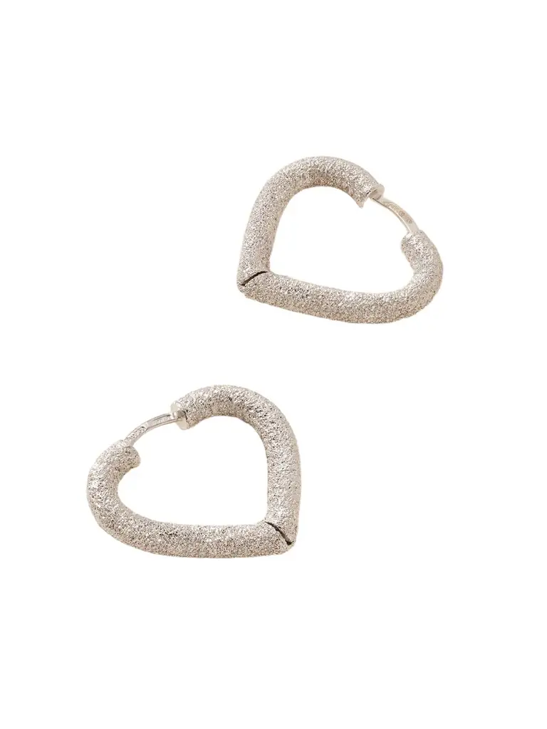 Carolina Bucci Cuore 18-karat White Gold Hoop Earrings