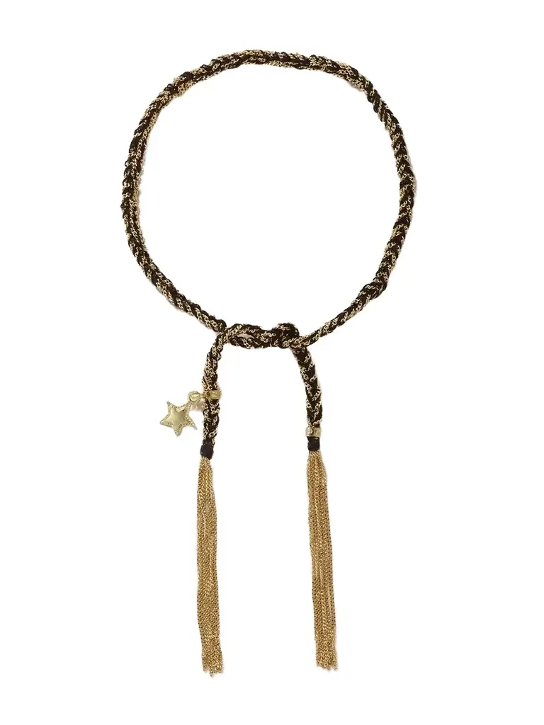 Carolina Bucci Lucky Health + Star 18-karat Gold And Silk Bracelet