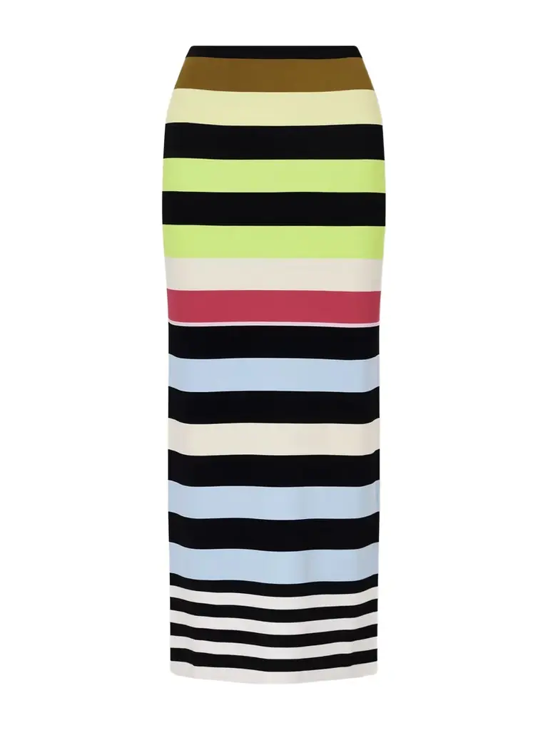 Christopher John Rogers Striped Double-knit Maxi Skirt