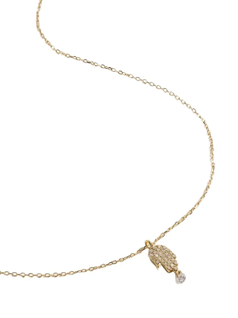 Persée Hand Of Fatima 18-karat Gold Diamond Necklace