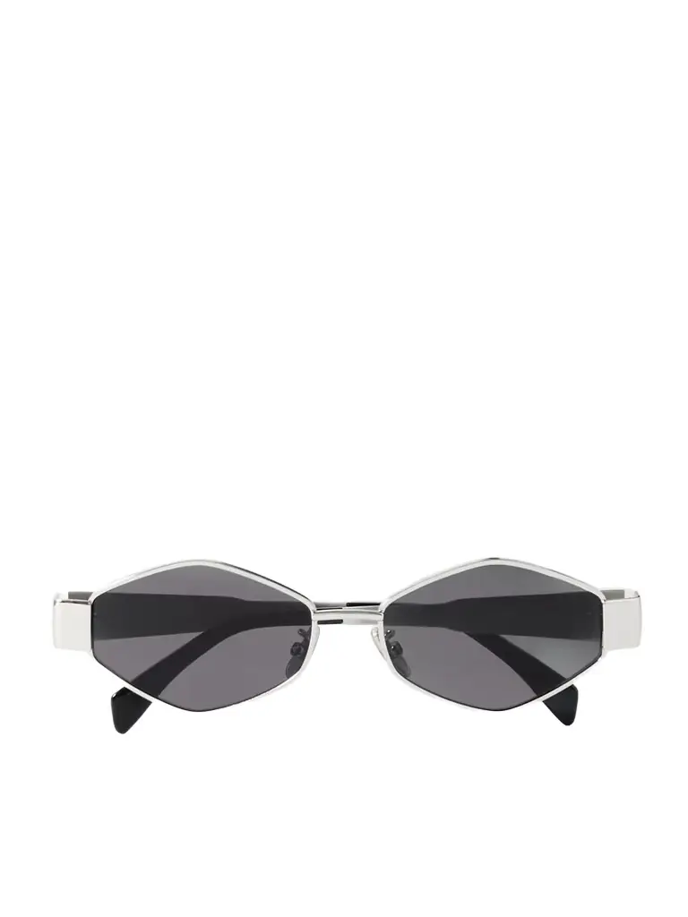 CELINE Eyewear Triomphe Hexagon-frame Silver-tone Sunglasses