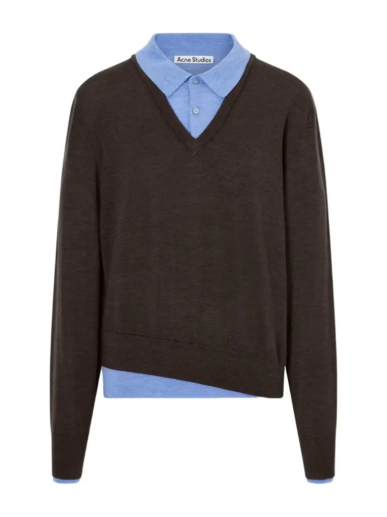 Acne Studios Layered Wool Polo Sweater