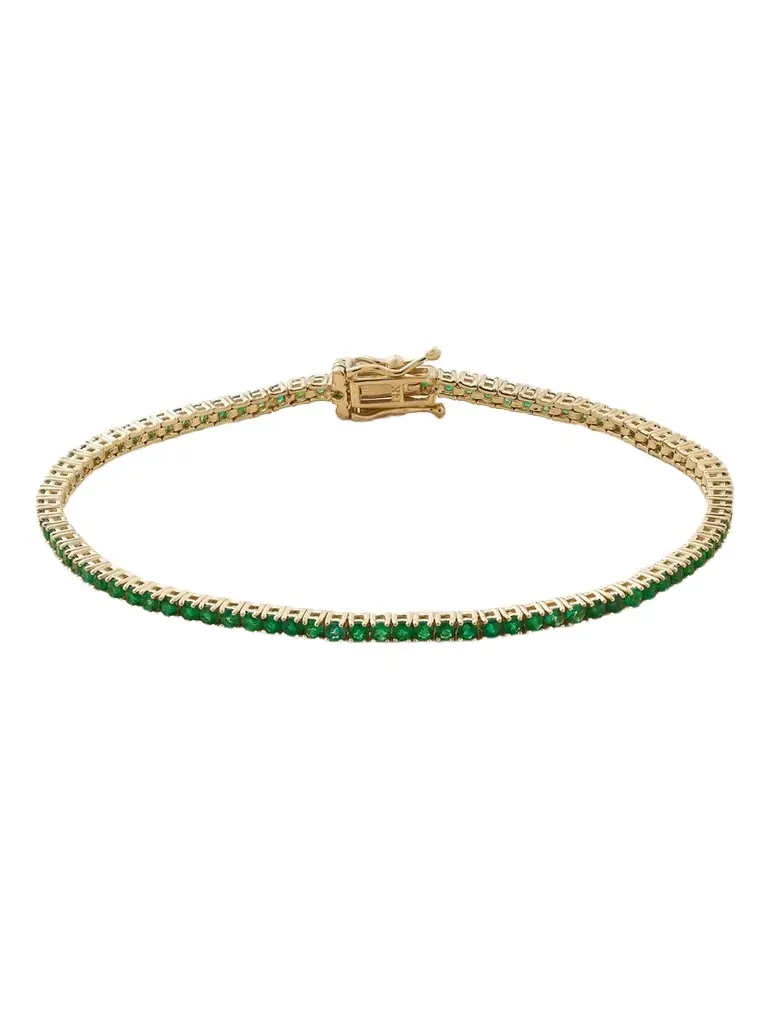 Sydney Evan 14-karat Gold Emerald Tennis Bracelet