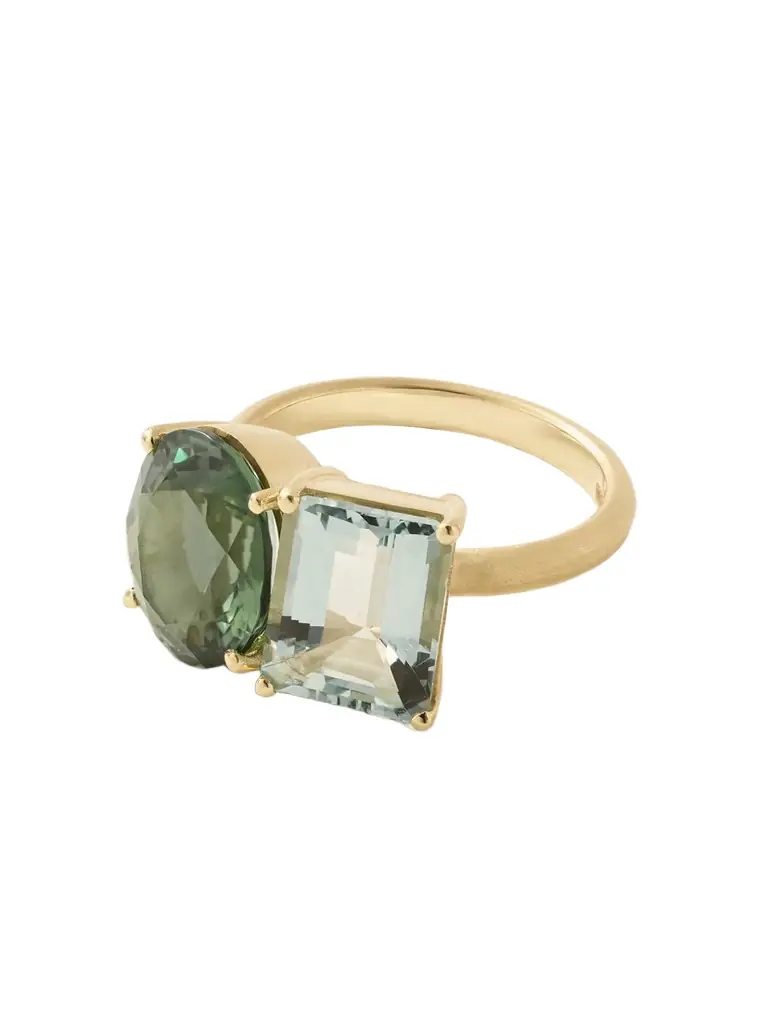 Irene Neuwirth Gemmy Gem 18-karat Gold, Tourmaline And Aquamarine Ring