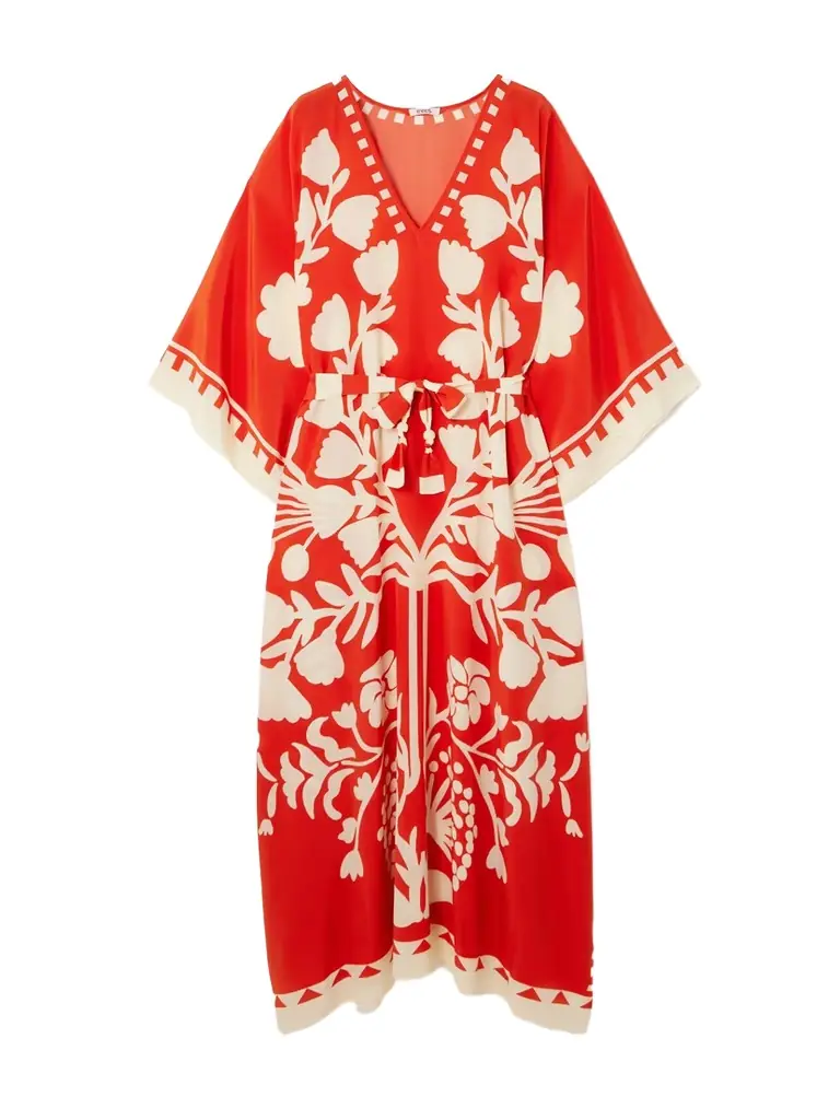 Eres Holi Belted Printed Silk Crepe De Chine Cover-up