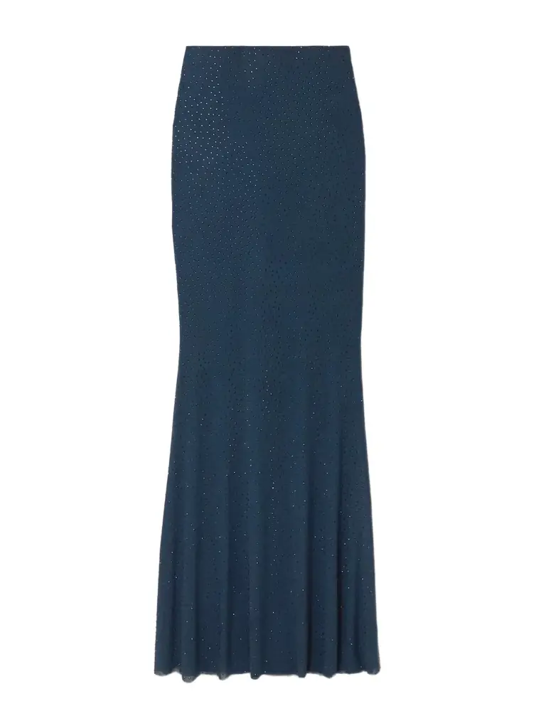 Rebecca Vallance Elivera Crystal-embellished Stretch-tulle Maxi Skirt