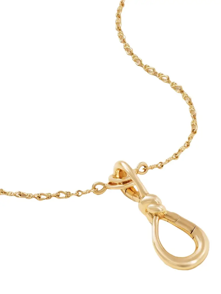 Marla Aaron Small True Lover's Knot Lock + Chain 18-karat Gold Necklace