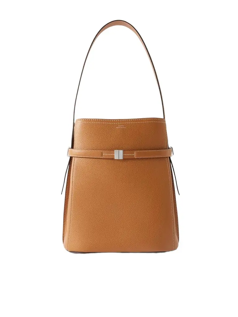 TOTEME Belted Textured-leather Tote