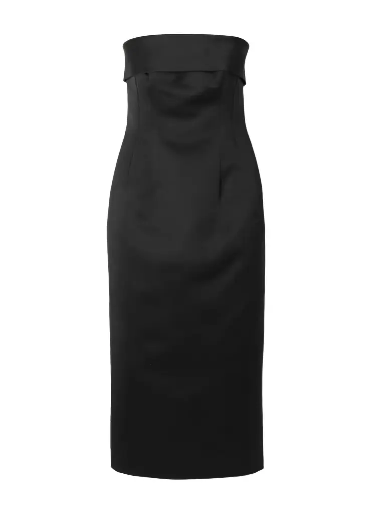 Emilia Wickstead Keeley Strapless Duchesse-satin Midi Dress