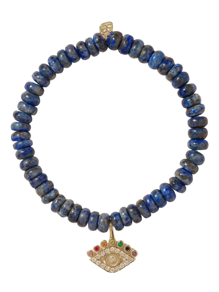 Sydney Evan Evil Eye 14-karat Gold Multi-stone Bracelet
