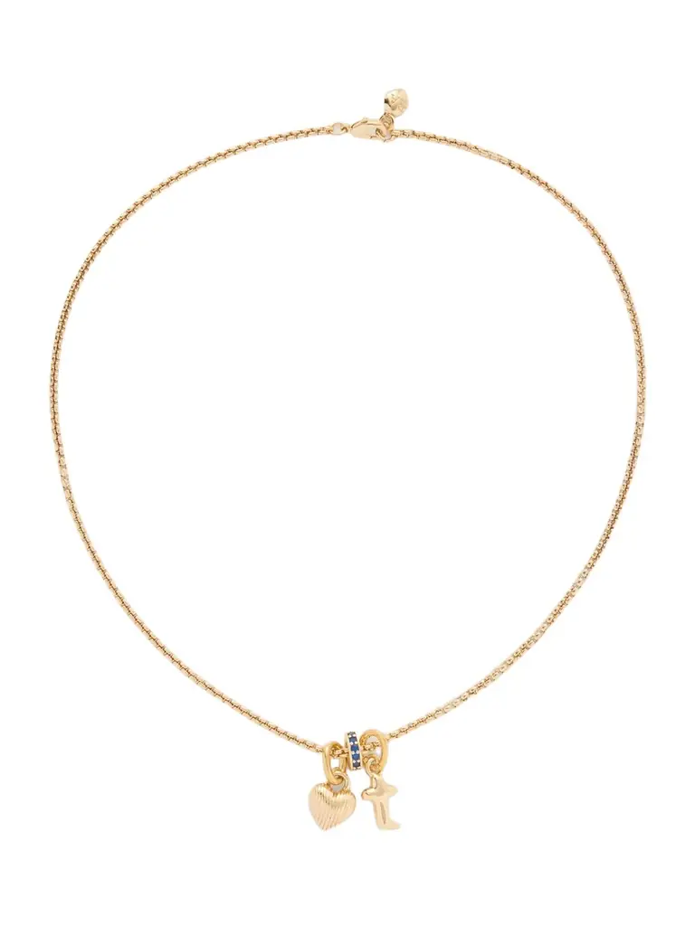 Roxanne Assoulin The Itsy Bitsy Initial Gold-tone Sapphire Necklace