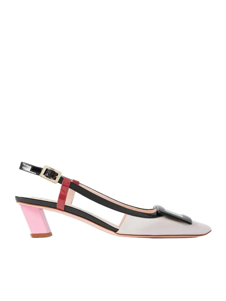 Roger Vivier Belle Vivier 45 Color-block Patent-leather Slingback Pumps