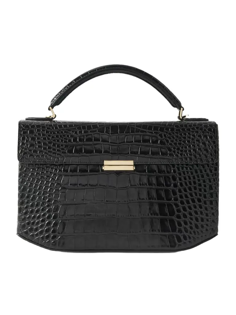 TOTEME Clip Croc-effect Leather Shoulder Bag