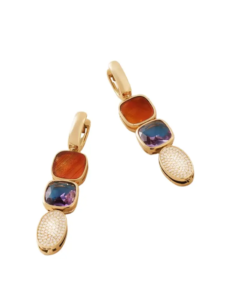 Marla Aaron 18-karat Gold Multi-stone Earrings