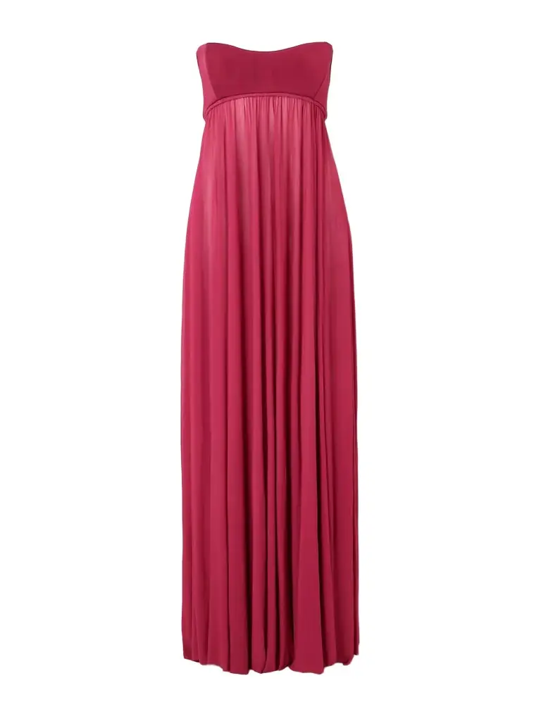 Zimmermann Strapless Gathered Jersey Gown