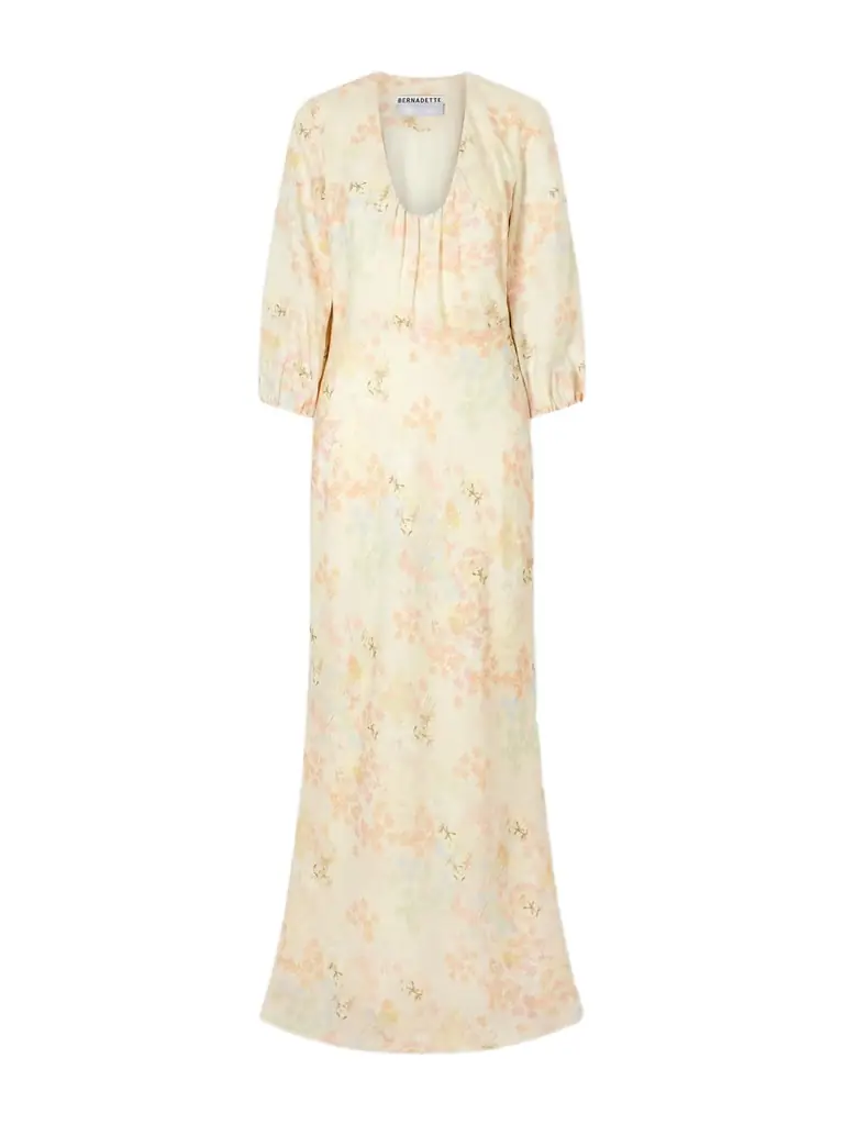 BERNADETTE Beau Floral-print Linen Maxi Dress